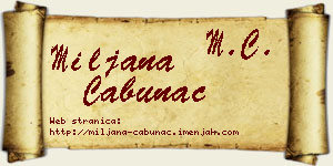 Miljana Cabunac vizit kartica